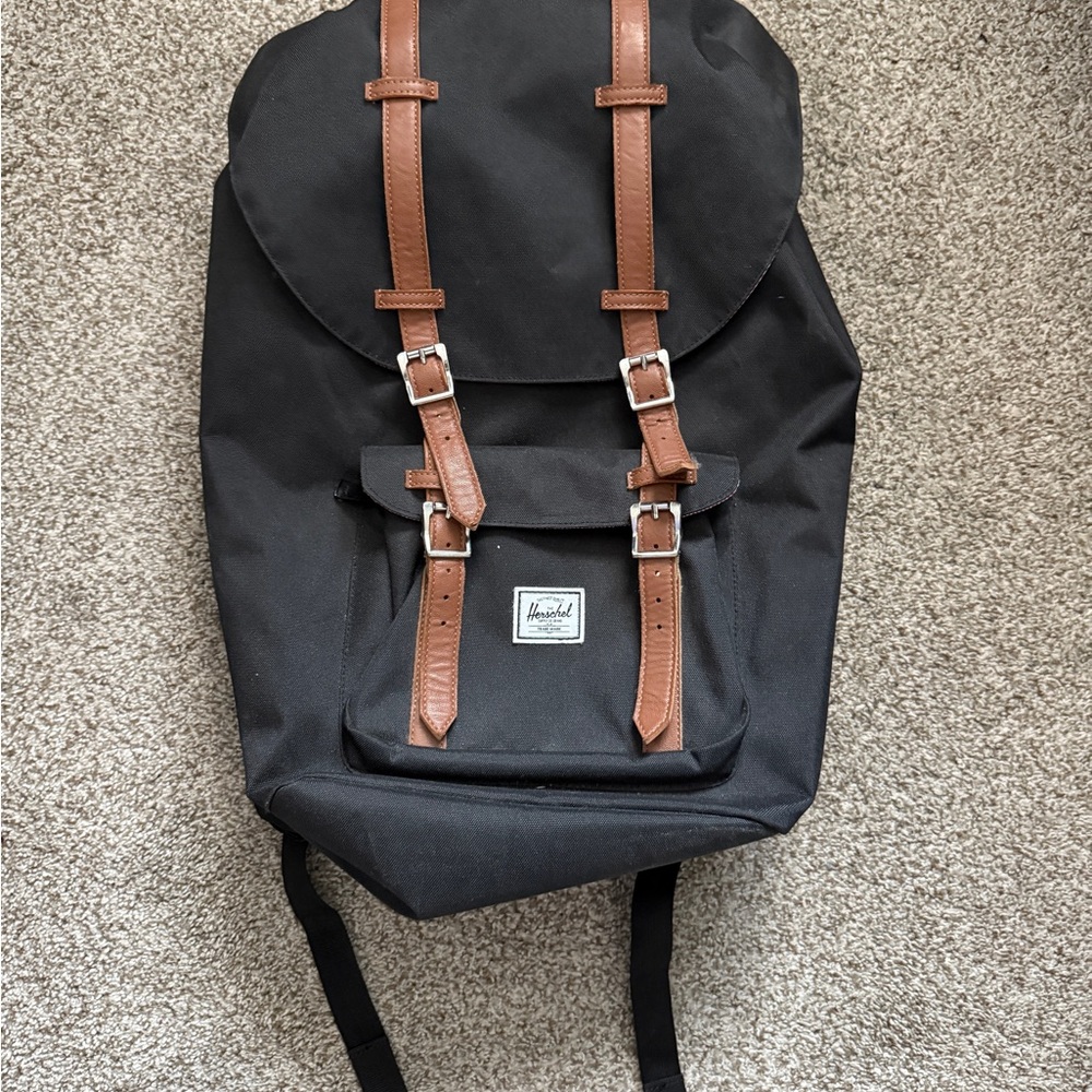 Herschel Supply Company Little America Mid-volume Black and Brown Backpack